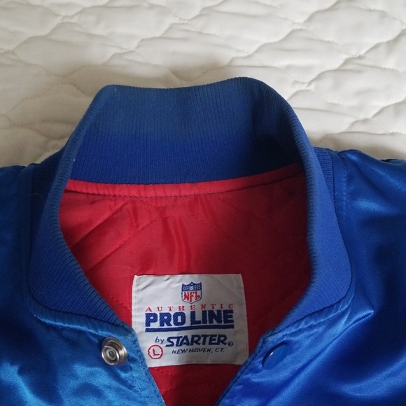 Vintage NY Giants Satin Starter Jacket Blue Large - Picture 6 of 7